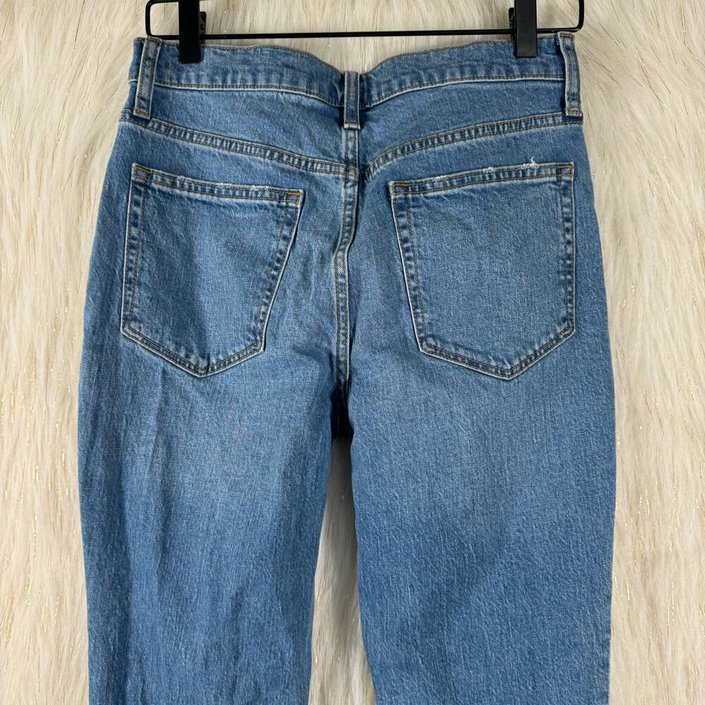 J. Crew Womens Mid Rise Flare Crop Jeans Distressed Med Wash BO748 SP23 27 - Picture 5 of 11